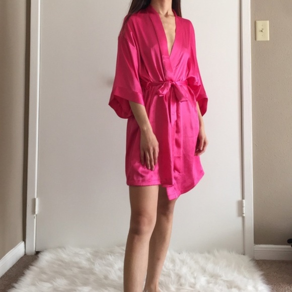 Hot Pink Satin Robe | Poshmark